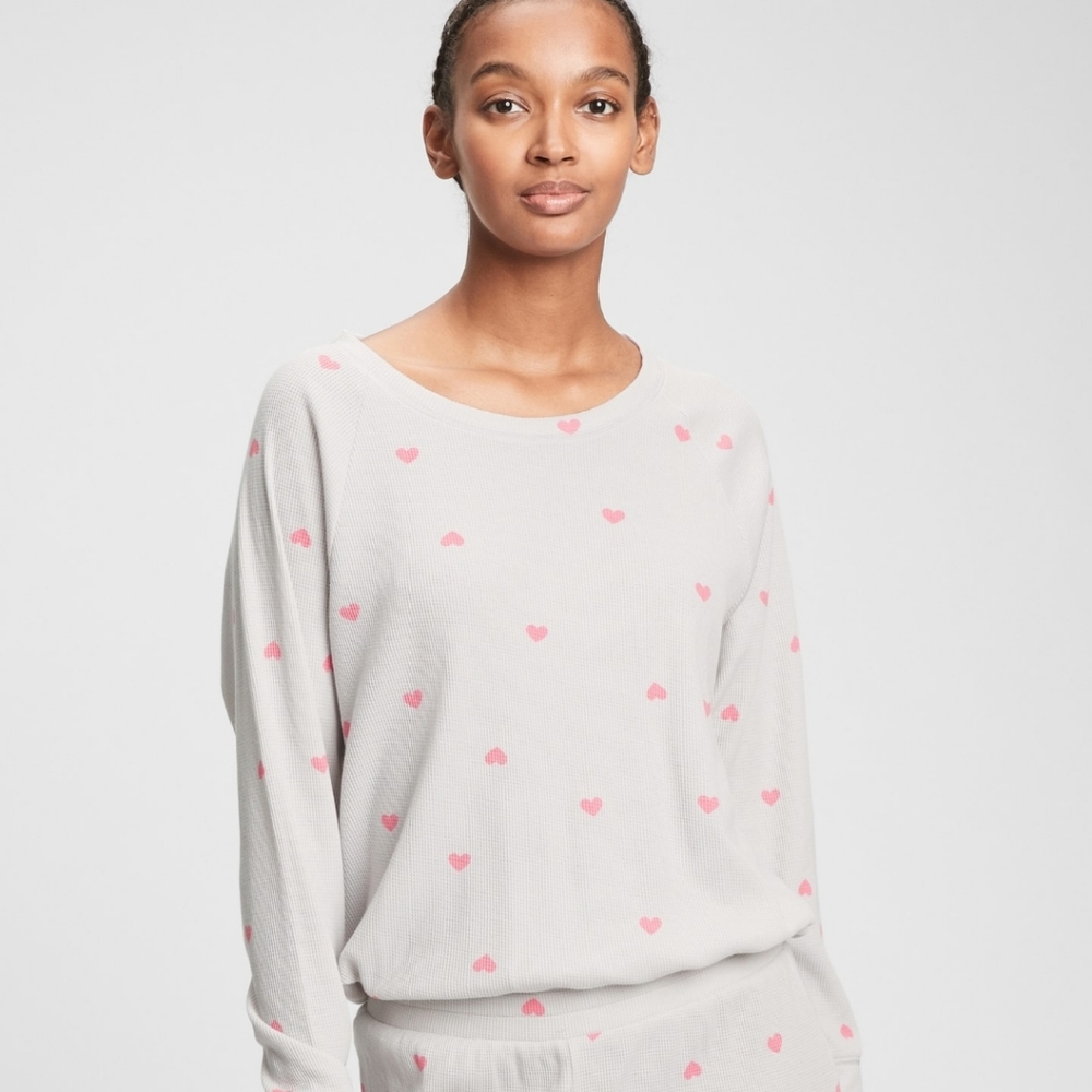 👀50% OFF💕NWT‼️ GAP brand Waffle-Knit Long Sleeve & Shorts Lounge Set - Picture 3 of 16